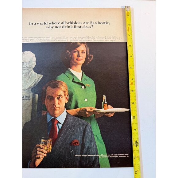 Vintage 1969 Old Grand-Dad Kentucky Bourbon Whiskey Advertisement Print Ad - Picture 2 of 3